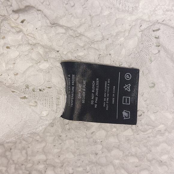 Finesse Teya White lace pattern Eyelet Flowy mini Skirt Cottagecore Coastal - Picture 12 of 12